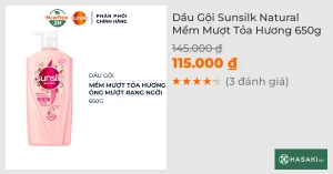 Dầu Gội Sunsilk Natural Mềm Mượt Tỏa Hương 650g