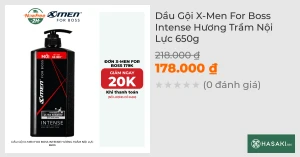 Dầu Gội X-Men For Boss Intense Hương Trầm Nội Lực 650g