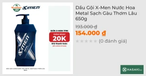 Dầu Gội X-Men Nước Hoa Metal Sạch Gàu Thơm Lâu 650g