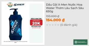 Dầu Gội X-Men Nước Hoa Water Thơm Lâu Sạch Sâu 650g