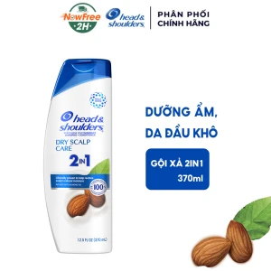 Dầu Gội Xả 2in1 Head & Shoulders Dưỡng Ẩm Da Đầu Khô 370ml