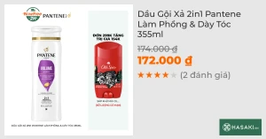 Dầu Gội Xả 2in1 Pantene Làm Phồng & Dày Tóc 355ml