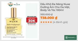 Dầu Khô Đa Năng Nuxe Dưỡng Ẩm Cho Da Mặt, Body Và Tóc 100ml