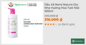 Dầu Xả Naris Nature Dịu Nhẹ Hương Hoa Tươi Mát 500ml