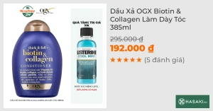 Dầu Xả OGX Biotin & Collagen Làm Dày Tóc 385ml