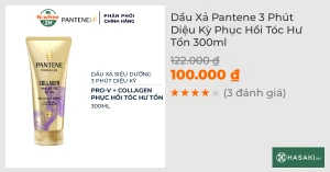 Dầu Xả Pantene 3 Phút Diệu Kỳ Phục Hồi Tóc Hư Tổn 300ml