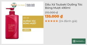 Dầu Xả Tsubaki Dưỡng Tóc Bóng Mượt 490ml