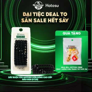 Dây Buộc Tóc Hotosu Gợn Sóng Cao Cấp Màu Đen (5 Cái)