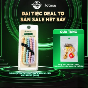 Dây Buộc Tóc Hotosu Gợn Sóng Cao Cấp Màu Pastel Cầu Vồng (5 Cái)