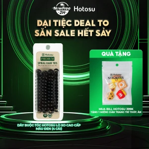 Dây Buộc Tóc Hotosu Lò Xo Cao Cấp Màu Đen (4 Cái)