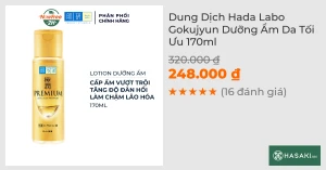 Dung Dịch Hada Labo Gokujyun Dưỡng Ẩm Da Tối Ưu 170ml