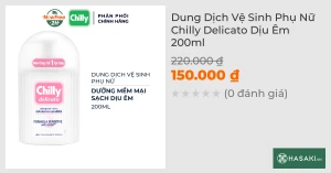Dung Dịch Vệ Sinh Phụ Nữ Chilly Delicato Dịu Êm 200ml