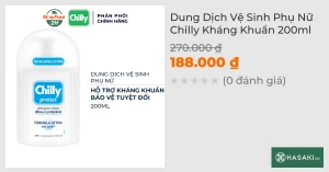 Dung Dịch Vệ Sinh Phụ Nữ Chilly Kháng Khuẩn 200ml