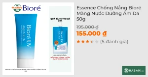 Essence Chống Nắng Bioré Màng Nước Dưỡng Ẩm Da 50g