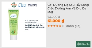 Gel Dưỡng Da Sau Tẩy Lông Cléo Dưỡng Ẩm Và Dịu Da 50g