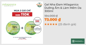 Gel Nha Đam Milaganics Dưỡng Ẩm & Làm Mềm Da 250g
