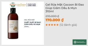 Gel Rửa Mặt Cocoon Bí Đao Giúp Giảm Dầu & Mụn 310ml