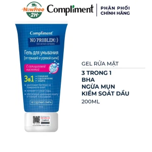 Gel Rửa Mặt Compliment 3 In 1 BHA Ngừa Mụn Kiềm Dầu 200ml