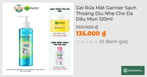 Gel Rửa Mặt Garnier Sạch Thoáng Dịu Nhẹ Cho Da Dầu Mụn 120ml