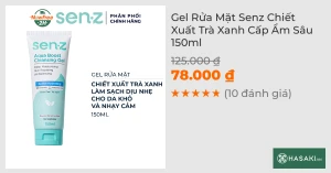 Gel Rửa Mặt Senz Chiết Xuất Trà Xanh Cấp Ẩm Sâu 150ml