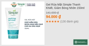 Gel Rửa Mặt Simple Thanh Khiết, Giảm Bóng Nhờn 150ml
