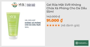 Gel Rửa Mặt SVR Không Chứa Xà Phòng Cho Da Dầu 55ml