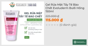 Gel Rửa Mặt Tẩy Tế Bào Chết Evoluderm Bưởi Hồng 150ml