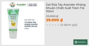 Gel Rửa Tay Avander Kháng Khuẩn Chiết Xuất Tràm Trà 110ml