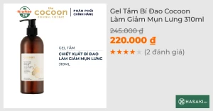 Gel Tắm Bí Đao Cocoon Làm Giảm Mụn Lưng 310ml