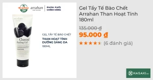 Gel Tẩy Tế Bào Chết Arrahan Than Hoạt Tính 180ml