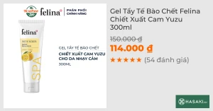 Gel Tẩy Tế Bào Chết Felina Chiết Xuất Cam Yuzu 300ml