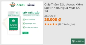 Giấy Thấm Dầu Acnes Kiểm Soát Nhờn, Ngừa Mụn 100 Tờ