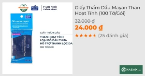 Giấy Thấm Dầu Mayan Than Hoạt Tính (100 Tờ/Gói)