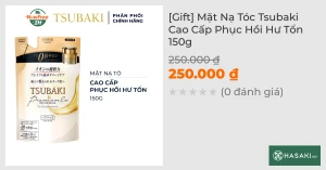 Gift Mặt Nạ Tóc Tsubaki Cao Cấp Phục Hồi Hư Tổn 150g