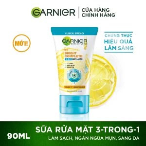 Gift Sữa Rửa Mặt Garnier 3 Trong 1 Giảm Mụn & Sáng Da 90ml