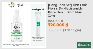 Hàng Tách Set Tinh Chất Kiehl's 5% Niacinamide Kiềm Dầu & Giảm Mụn 30ml