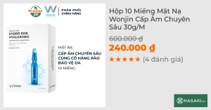 Hộp 10 Miếng Mặt Nạ Wonjin Cấp Ẩm Chuyên Sâu 30g/M