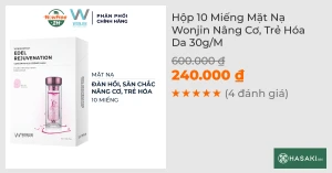 Hộp 10 Miếng Mặt Nạ Wonjin Nâng Cơ, Trẻ Hóa Da 30g/M