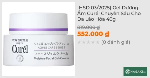 HSD 03/2025 Gel Dưỡng Ẩm Curél Chuyên Sâu Cho Da Lão Hóa 40g
