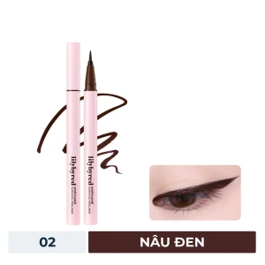 HSD 06/2025 Bút Kẻ Mắt Lilybyred Đầu Mảnh, Lâu Trôi 02 Nâu Đen 0.6g