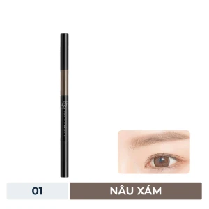 HSD 08/2025 Chì Kẻ Mày B.O.M 3in1 01 Gray Brown - Nâu Xám
