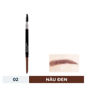 HSD 11/2025 Chì Kẻ Mày Silkygirl 2 Đầu Màu Nâu Đen 02 Dark Brown 0.35g