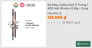 Kẻ Mày Cathy Doll 3 Trong 1 03 Ash Brown 0.16g 0.4g