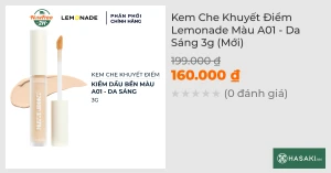 Kem Che Khuyết Điểm Lemonade Màu A01 - Da Sáng 3g (Mới)