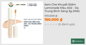 Kem Che Khuyết Điểm Lemonade Màu A02 - Da Trung Bình Sáng 3g (Mới)