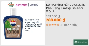 Kem Chống Nắng Australis Phổ Rộng Hương Trái Dừa 125ml 