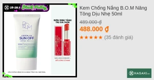Kem Chống Nắng B.O.M Nâng Tông Dịu Nhẹ 50ml