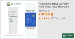 Kem Chống Nắng Caryophy Nâng Tone, Ngừa Mụn 50ml