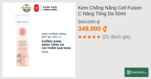 Kem Chống Nắng Cell Fusion C Nâng Tông Da 50ml