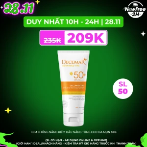 Kem Chống Nắng Decumar Kiềm Dầu Nâng Tông Cho Da Mụn 50g